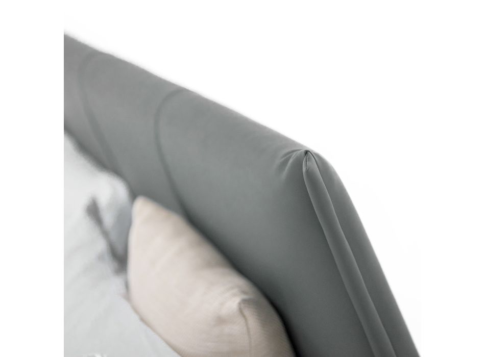 Krevat dopio me dizajn luksoz prej lëkure eko ose pëlhurë e prodhuar në Itali – Generus Viadurini