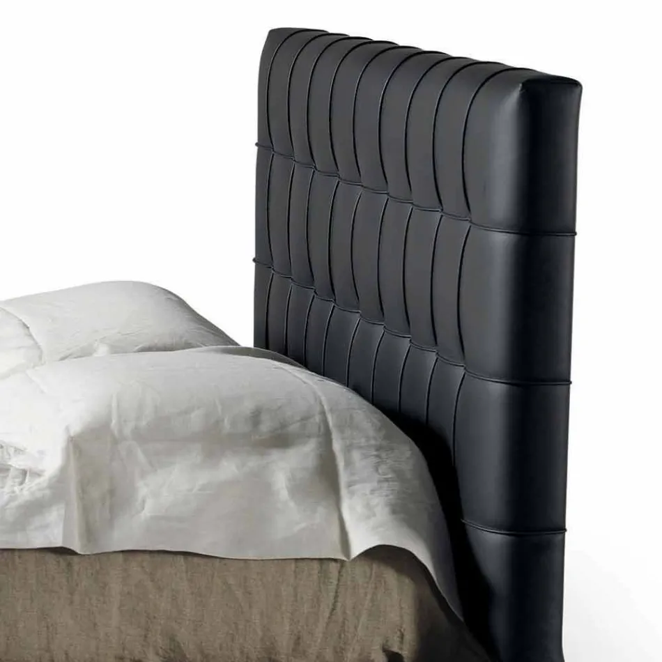 Dizajn shtrati dopio me kufje të mbushur Leilo, 160x200 cm Viadurini