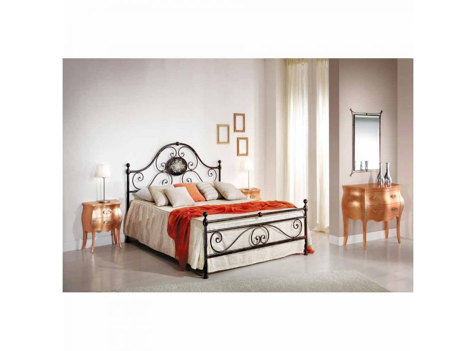 krevat dopio me artizanale të projektimit hekuri të farkëtuar Alexa Viadurini