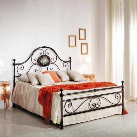 krevat dopio me artizanale të projektimit hekuri të farkëtuar Alexa Viadurini