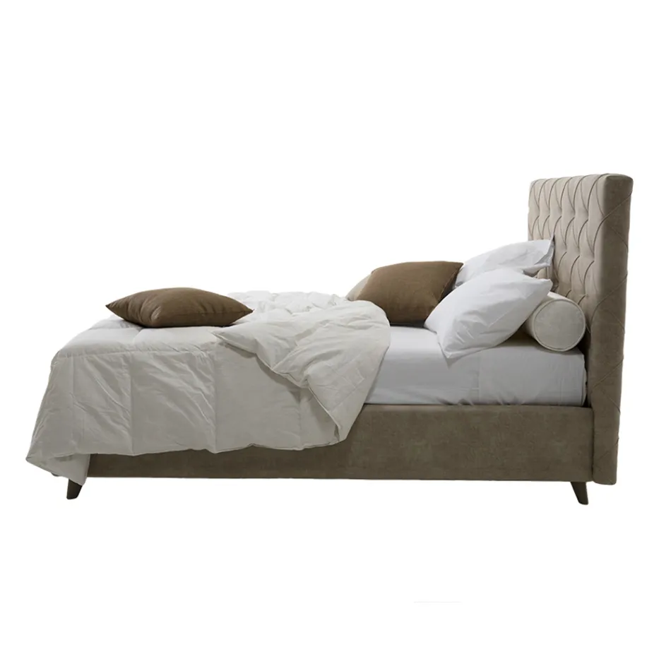 Krevat dopio luksoz me susta me kuti magazinimi Prodhuar në Itali - I grisur Viadurini