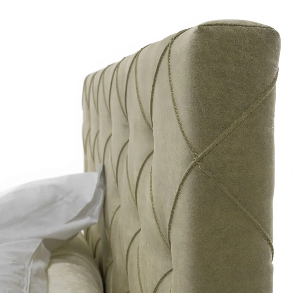 Krevat dopio luksoz me susta me kuti magazinimi Prodhuar në Itali - I grisur Viadurini