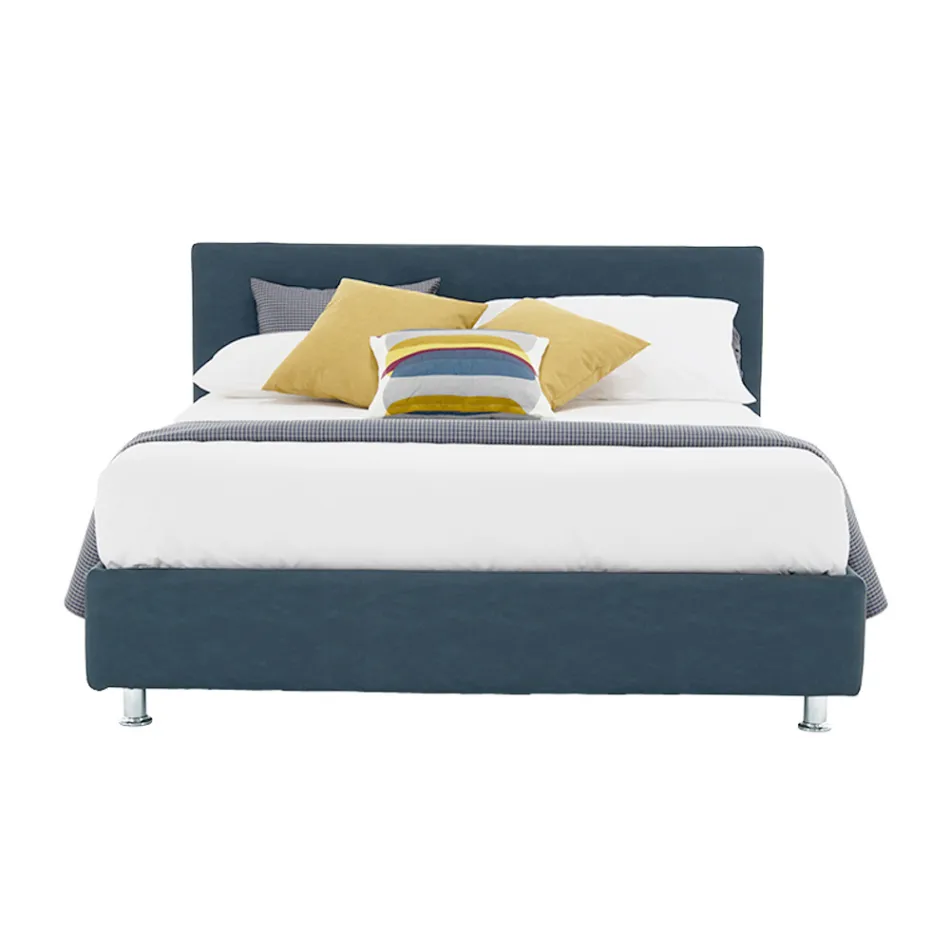 Krevat dopio luksoz në Eko-lëkurë ose pëlhurë me kuti Prodhuar në Itali – Nuvola Viadurini