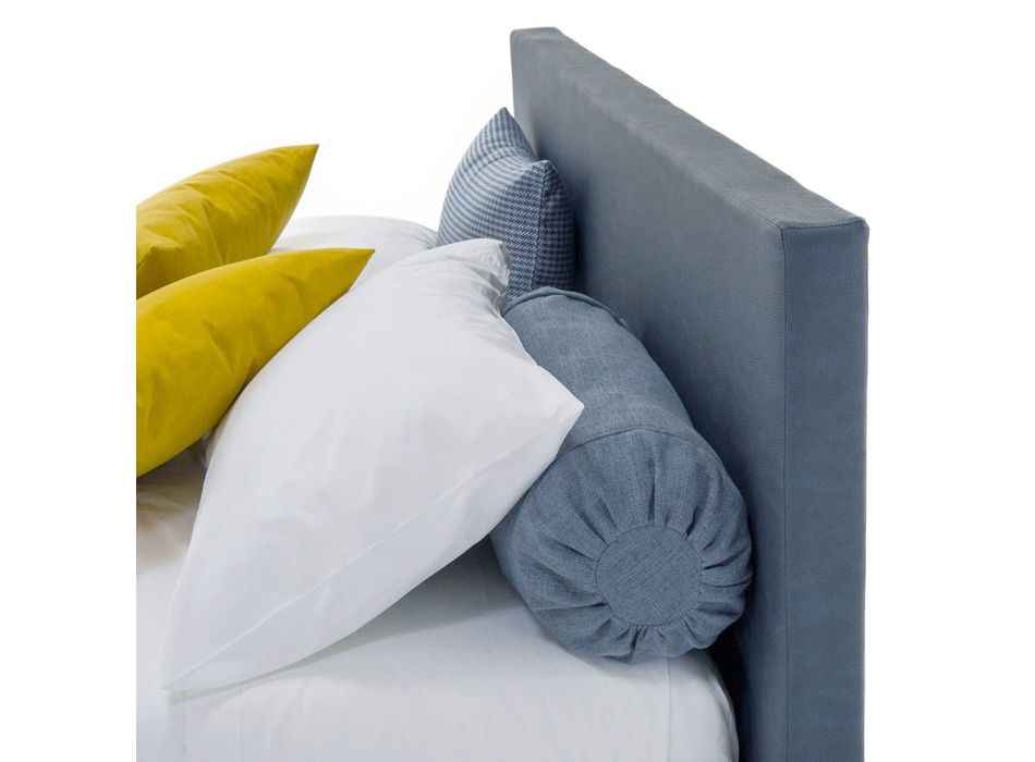 Krevat dopio luksoz në Eko-lëkurë ose pëlhurë me kuti Prodhuar në Itali – Nuvola Viadurini