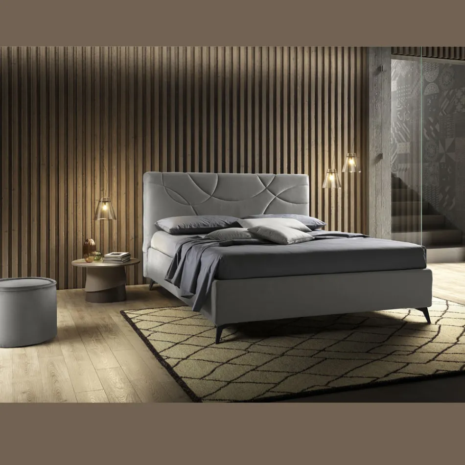 Krevat dopio i veshur me susta me kuti magazinimi Prodhuar në Itali - Sunflower Viadurini