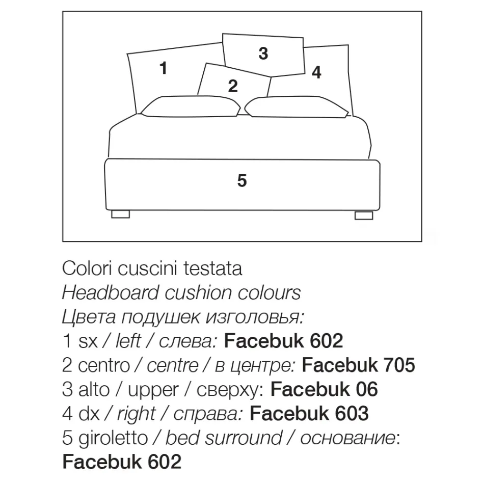 Krevat dopio i veshur me susta me njësi për ruajtjen e pëlhurave - Belle Viadurini
