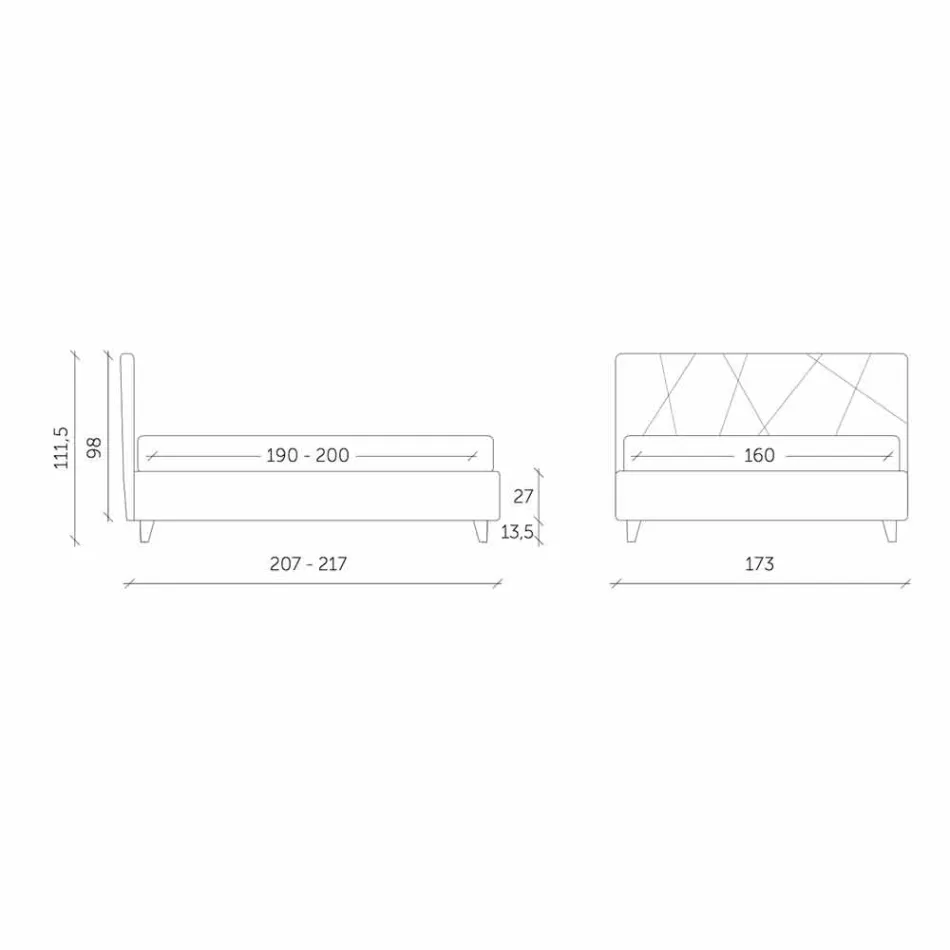 Shtrati dopio i veshur me susta me kontejner pëlhure të bërë në Itali - guralecë Viadurini