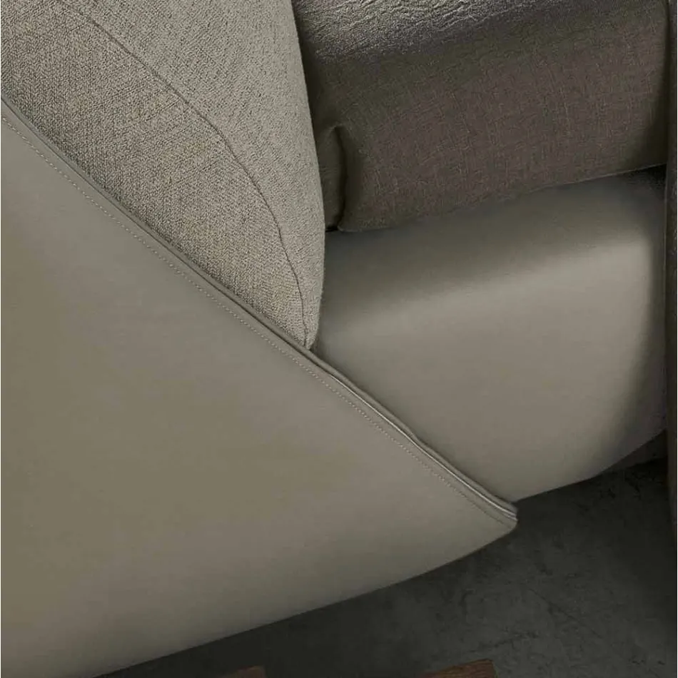 Shtrati dyshe i mbushur dhe i mbuluar me pëlhurë dhe lëkurë të prodhuar në Itali - Lula Viadurini