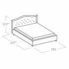 Lëkurë imituese shtrat i dyfishtë i veshur me susta me kuti 160x190 / 200 cm Agly Viadurini