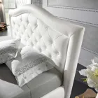 Lëkurë imituese shtrat i dyfishtë i veshur me susta me kuti 160x190 / 200 cm Agly Viadurini