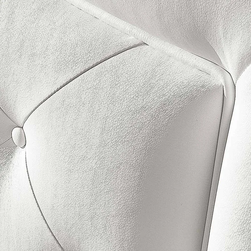 Lëkurë imituese shtrat i dyfishtë i veshur me susta me kuti 160x190 / 200 cm Agly Viadurini