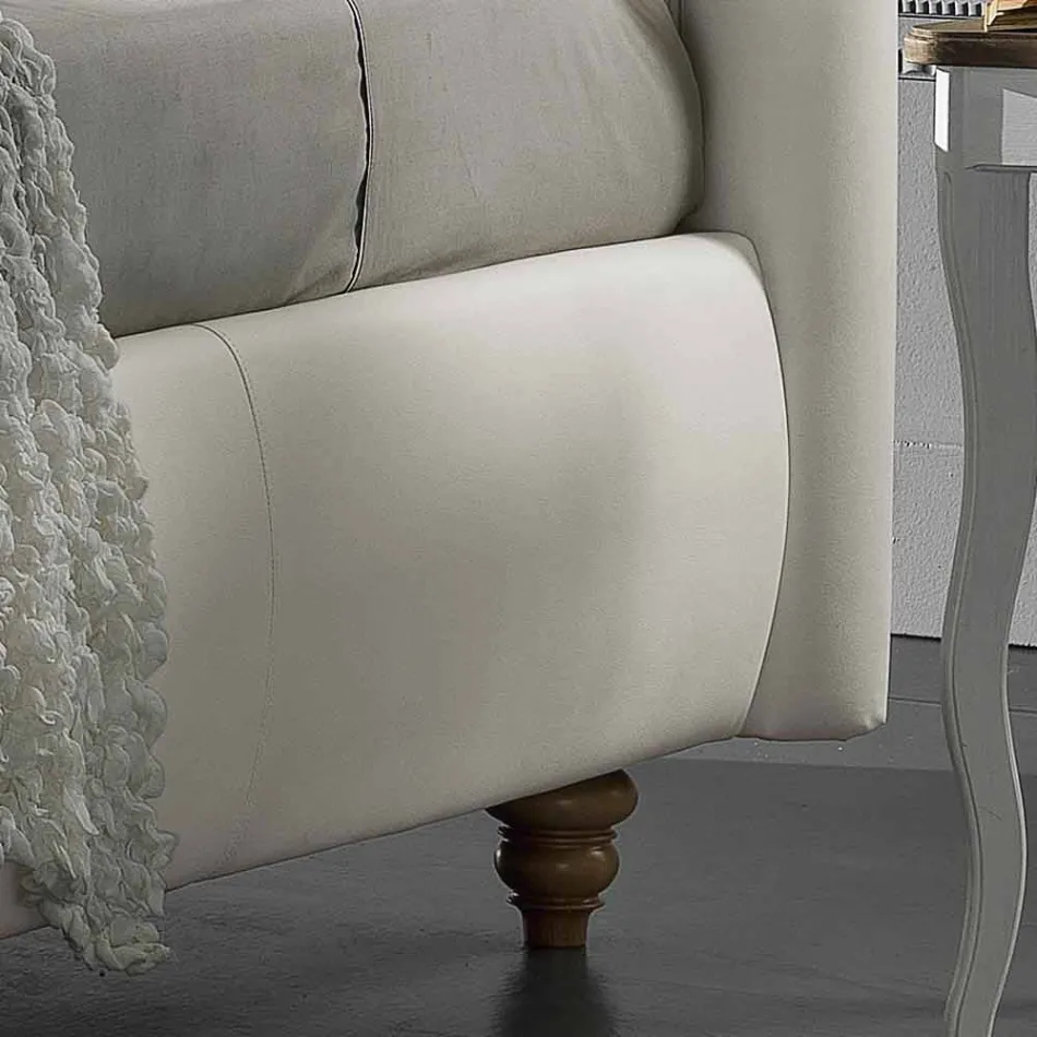 Lëkurë imituese shtrat i dyfishtë i veshur me susta me kuti 160x190 / 200 cm Agly Viadurini