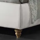 Lëkurë imituese shtrat i dyfishtë i veshur me susta me kuti 160x190 / 200 cm Agly Viadurini