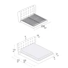 Krevat dopio i veshur me shkumë poliuretani Prodhuar në Itali - Capriccio Viadurini