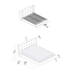 Krevat dopio i veshur me shkumë poliuretani Prodhuar në Itali - Capriccio Viadurini