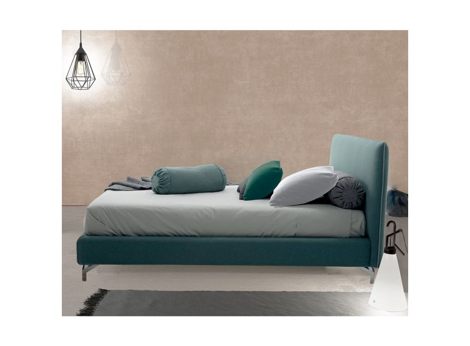 Krevat dopio i veshur me pëlhurë ose eko-lëkurë Made in Italy - Elettro Viadurini