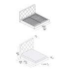 Krevat dopio i veshur me susta i mbuluar me pëlhurë ose lëkurë - Celebre Viadurini