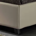 Imitim krevat dopio prej lëkure me kuti ashensori 160x190 / 200 cm Mia Viadurini