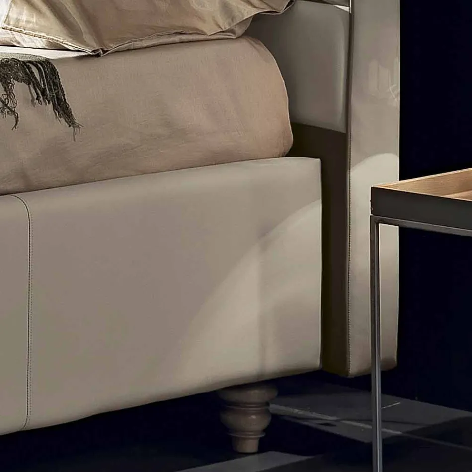 Imitim krevat dopio lëkure me kuti depozitimi 160x190 / 200 cm Xhin Viadurini