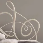 krevat dopio në hekur të farkëtuar me dekorimin e trefishtë të trefishtë Athena Viadurini