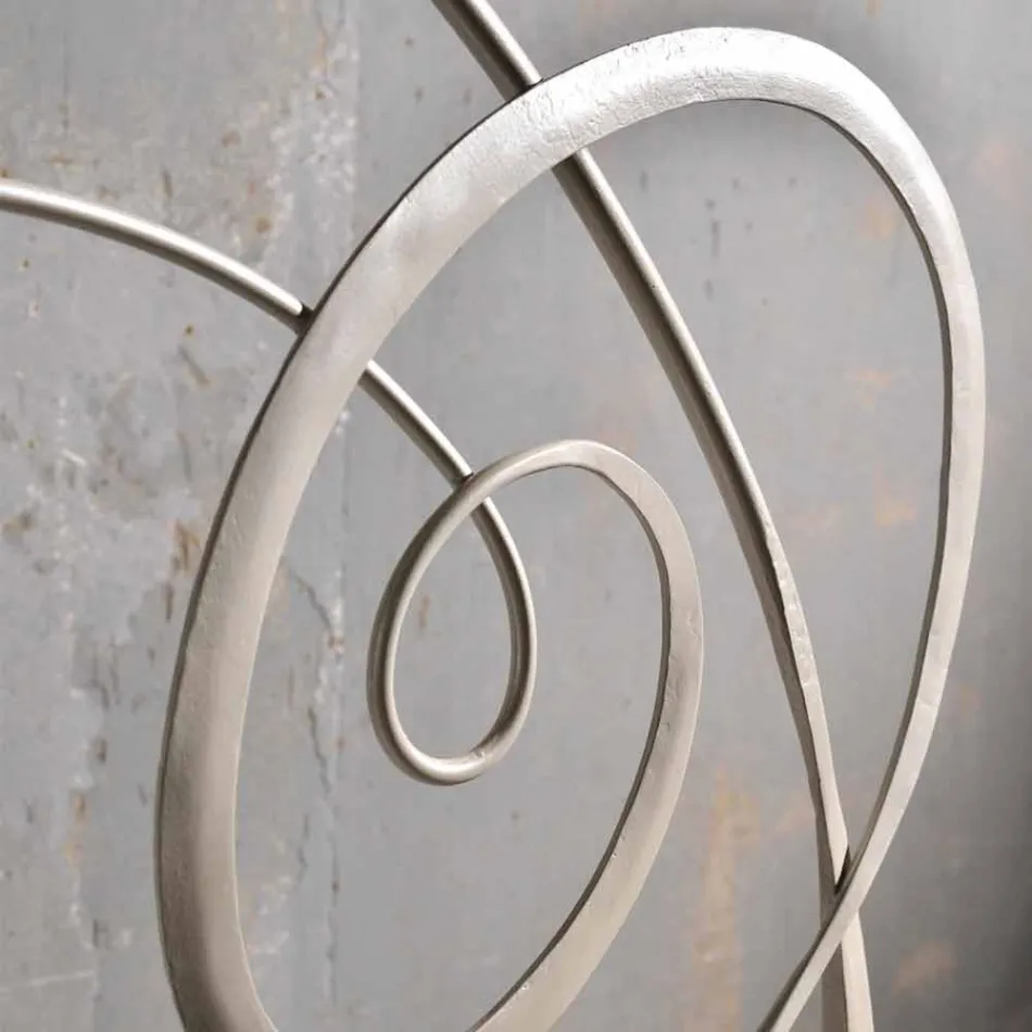 krevat dopio në hekur të farkëtuar me dekorimin e trefishtë të trefishtë Athena Viadurini