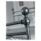 Krevat dopio me hekur me tuba argjendi të zi Prodhuar në Itali - Gjeometri Viadurini