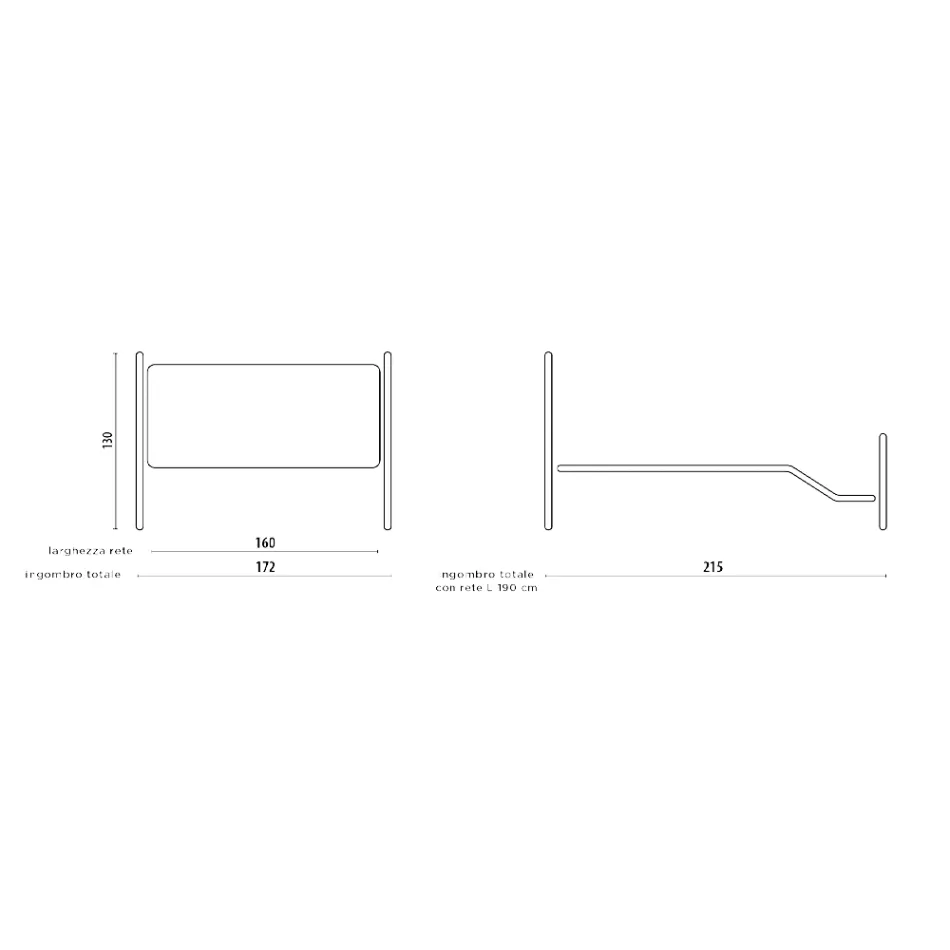 Krevat dopio në hekur jeshil ose të zi Prodhuar në Itali - Poldo Viadurini