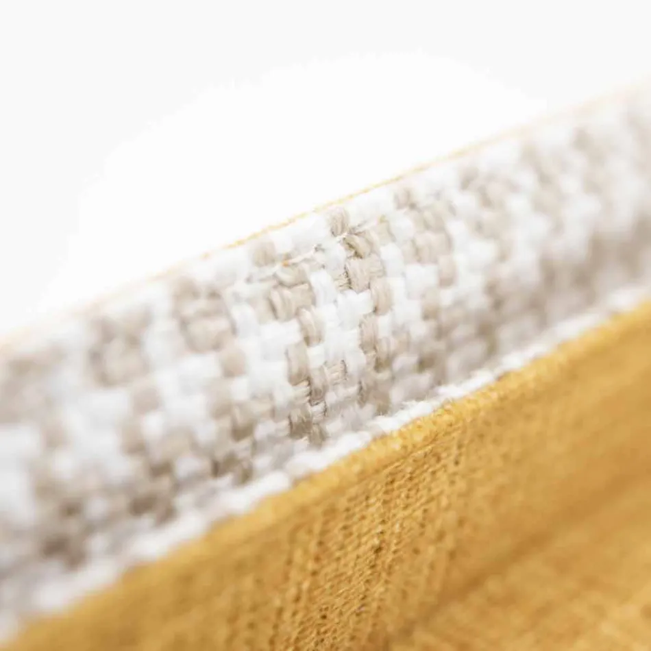 Shtrat dopio në pëlhurë me këmbë metalike prodhuar në Itali - Glorio Viadurini