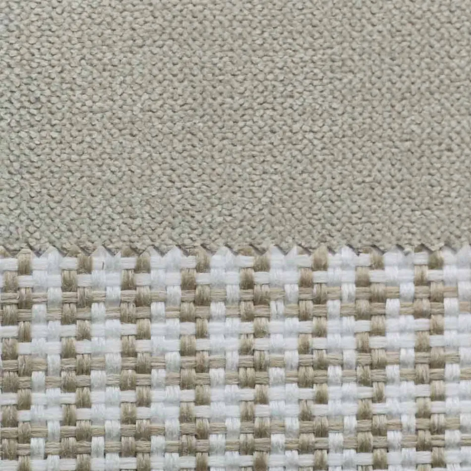 Shtrat dopio në pëlhurë me këmbë metalike prodhuar në Itali - Glorio Viadurini