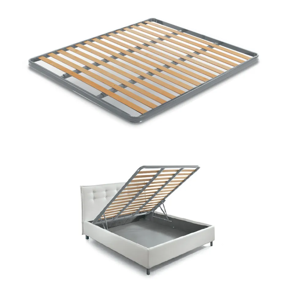 Krevat dopio modern me kuti dhe krevati me tegela - Londër Viadurini