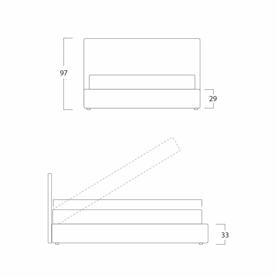 Shtrati dopio modern, me njësi ruajtëse, Gaya e Re nga Bolzan Viadurini