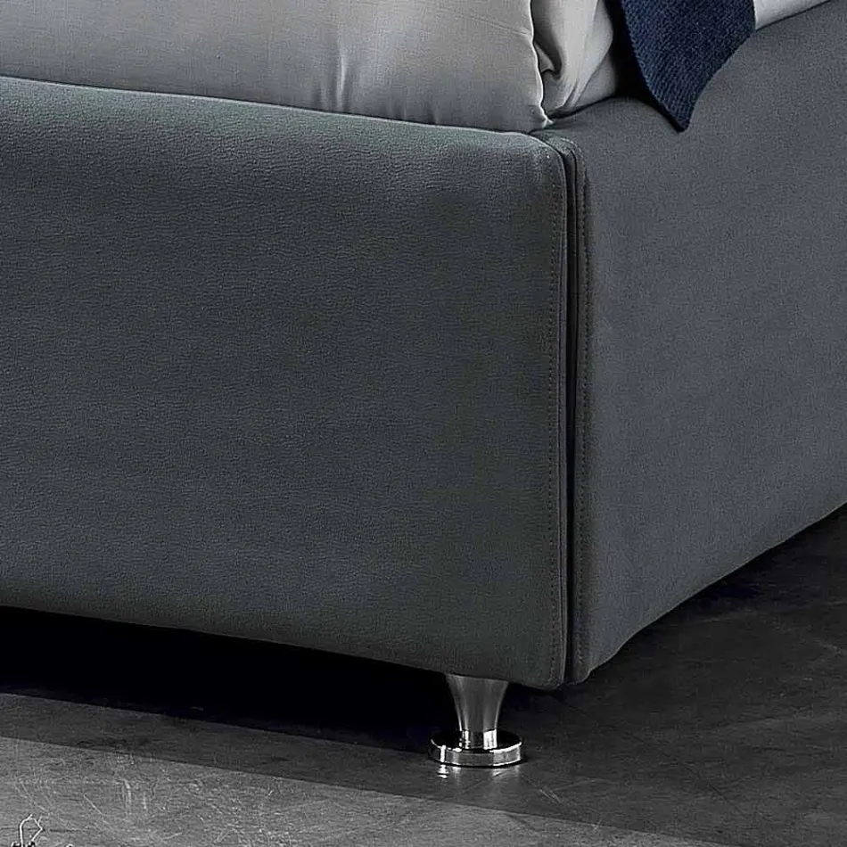 Shtrati dyshe moderne e mbushur me kuti ashensori 160x190 / 200cm Mia Viadurini