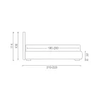 Krevat dopio modern prej lëkure artificiale me hapësirë ruajtëse - Ozzano Viadurini