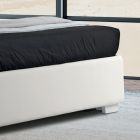 Krevat dopio modern prej lëkure artificiale me hapësirë ruajtëse - Ozzano Viadurini