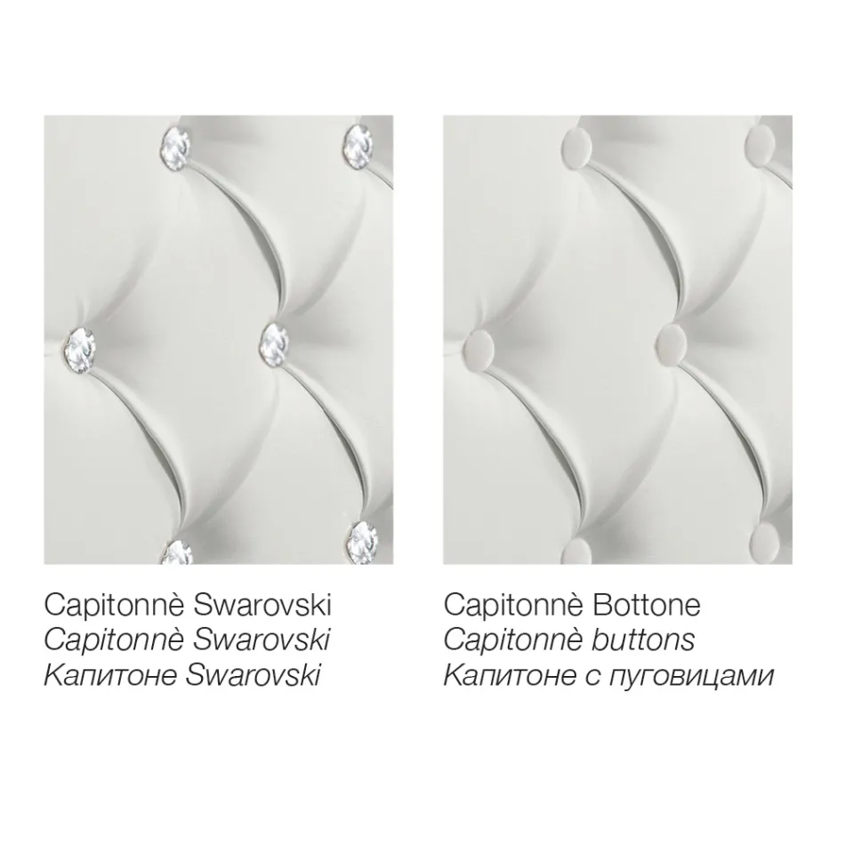 Krevat dopio modern prej lëkure artificiale me hapësirë ruajtëse - Ozzano Viadurini