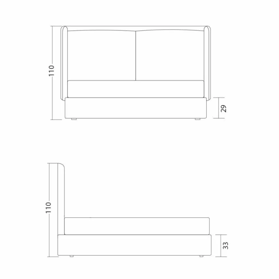 Shtrati modern dopio, pa depo, Kate nga Bolzan Viadurini