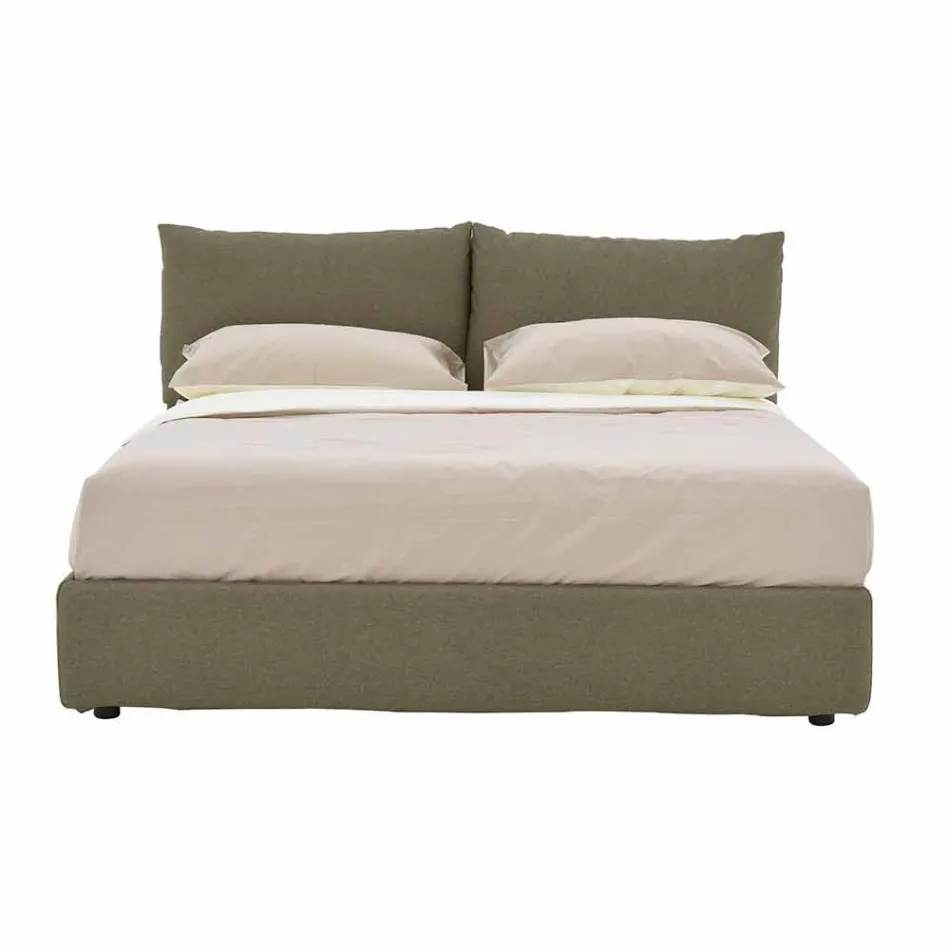 Shtrat dopio i veshur me pëlhurë me këmbë të zeza prodhuar në Itali - Bandola Viadurini