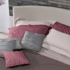 Dizajn i rrumbullakët Krevat dopio i mbuluar në pëlhurë Made in Italy - Rello Viadurini