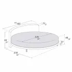 Dizajn i rrumbullakët Krevat dopio i mbuluar në pëlhurë Made in Italy - Rello Viadurini