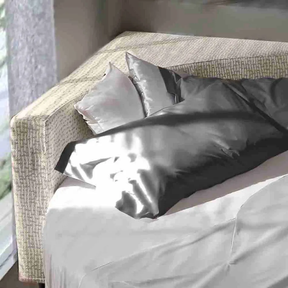 Shtrat modern dopio i rrumbullakët me kokë këndore Prodhuar në Itali - Tima Viadurini