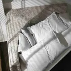 Shtrat modern dopio i rrumbullakët me kokë këndore Prodhuar në Itali - Tima Viadurini