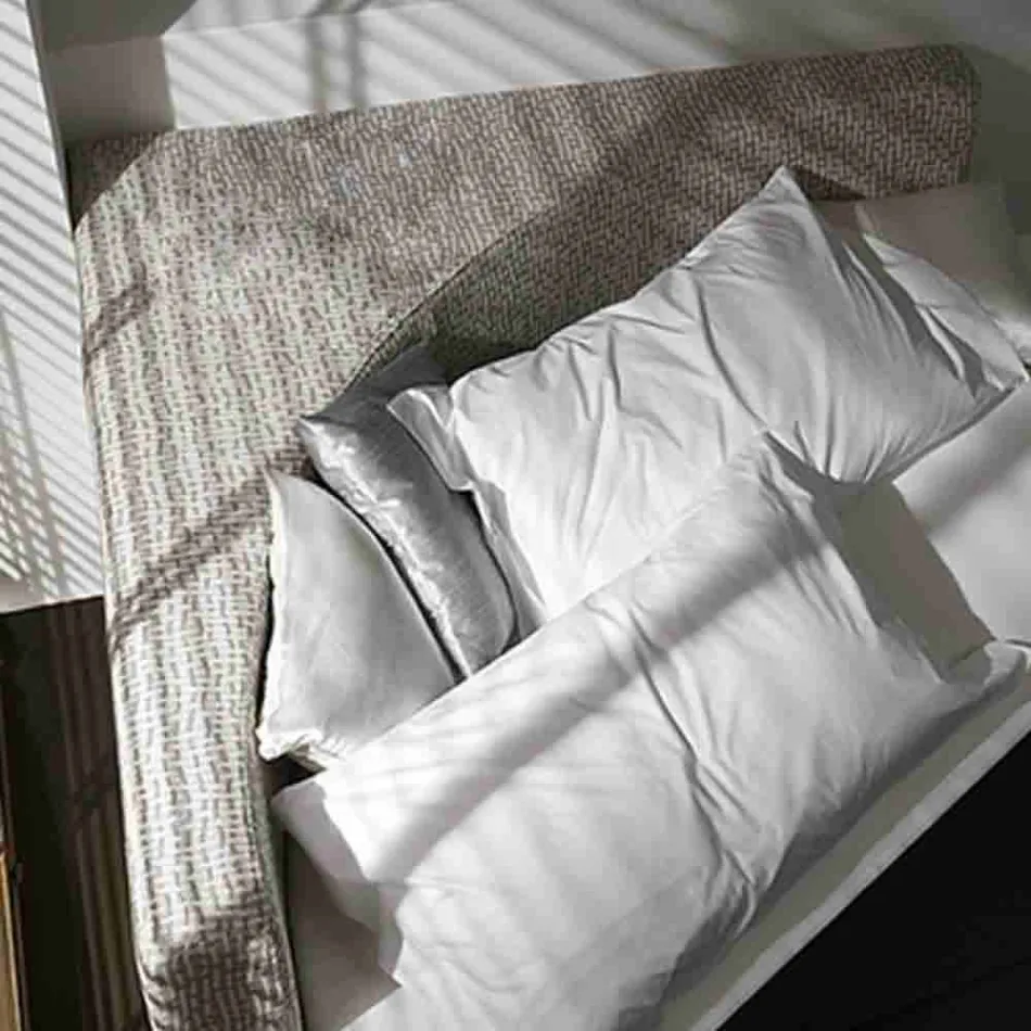 Shtrat modern dopio i rrumbullakët me kokë këndore Prodhuar në Itali - Tima Viadurini