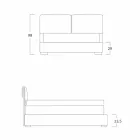 Shtrati dyshe pa kuti, dizajni bashkëkohor, Iorca nga Bolzan Viadurini