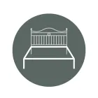 Krevat dopio me tuba prej hekuri, flori antik - Madhësi Viadurini