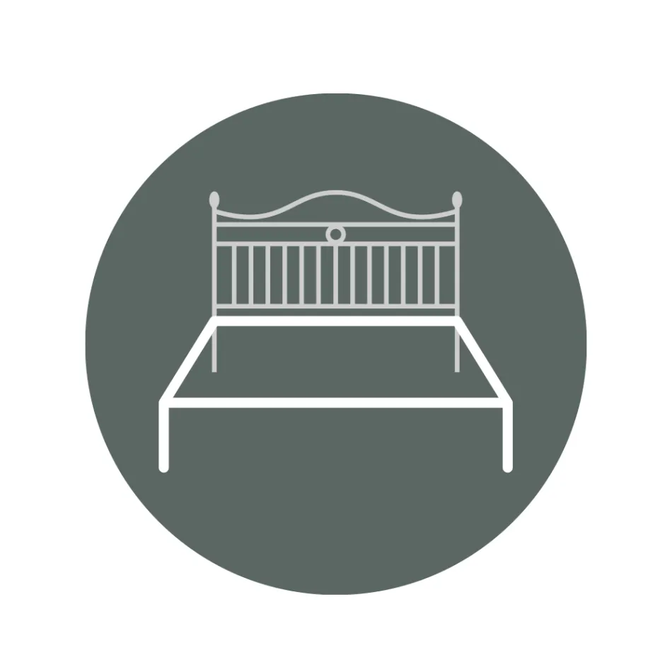 Krevat dopio me tuba prej hekuri, flori antik - Madhësi Viadurini