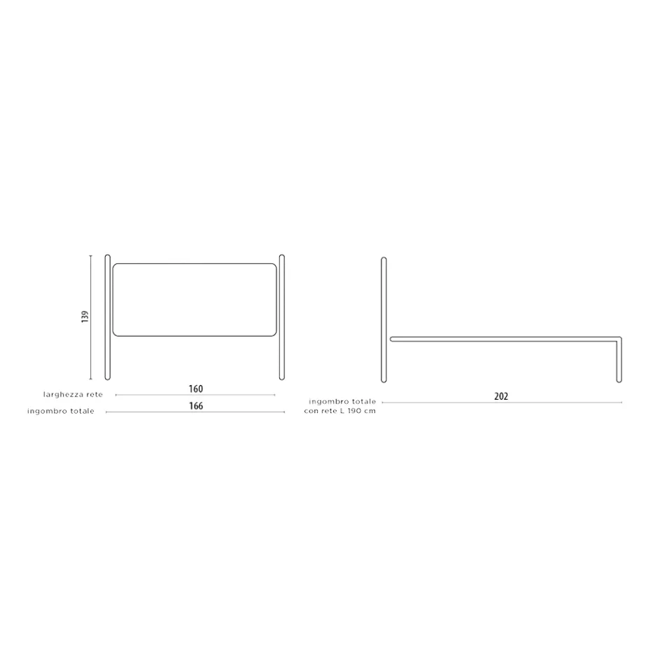 Krevat dopio me tuba prej hekuri, flori antik në kafe - Madhësi Viadurini