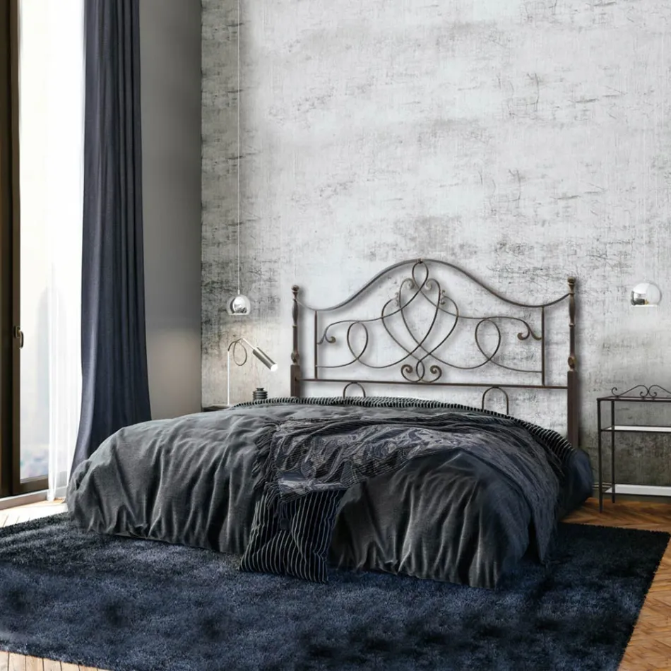 Krevat dopio me tuba prej hekuri, flori antik - Madhësi Viadurini