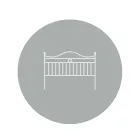 Krevat dopio me tuba prej hekuri, flori antik - Madhësi Viadurini