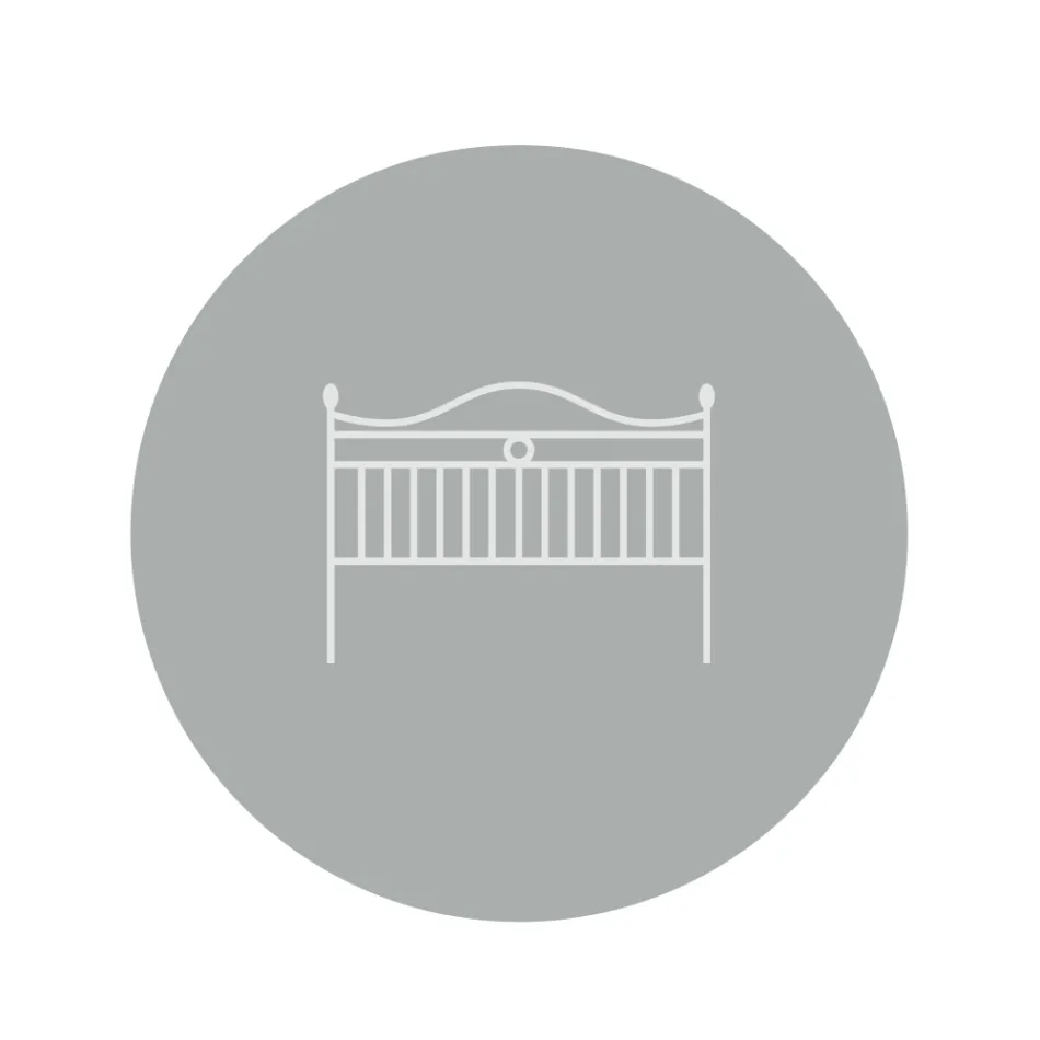 Krevat dopio me tuba prej hekuri, flori antik - Madhësi Viadurini