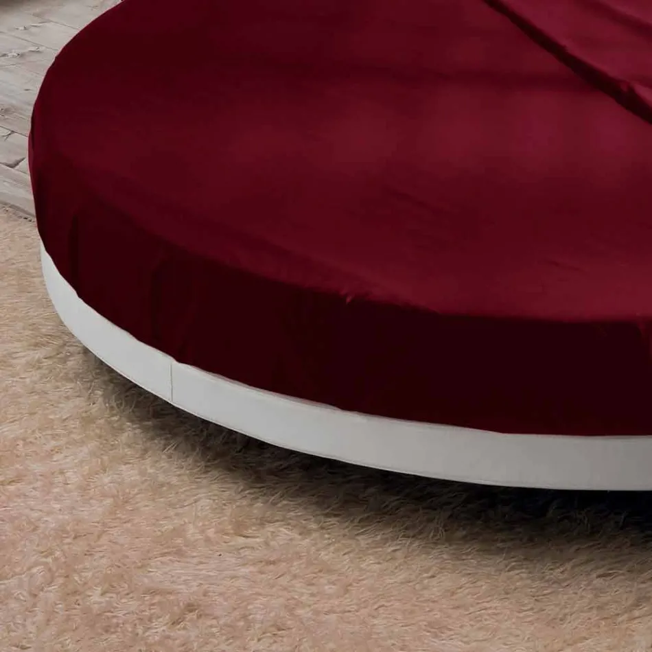 Shtrati i dyfishtë i rrumbullakët i mbuluar në prodhim në Itali Dizajn Ecoleather - Vesio Viadurini